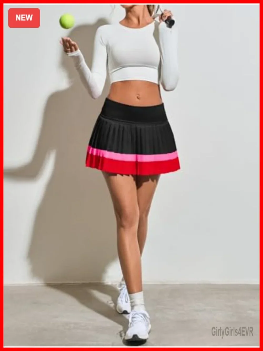 Women's High Waisted Pleated Tennis Skort with Built-in Shorts Athletic Golf